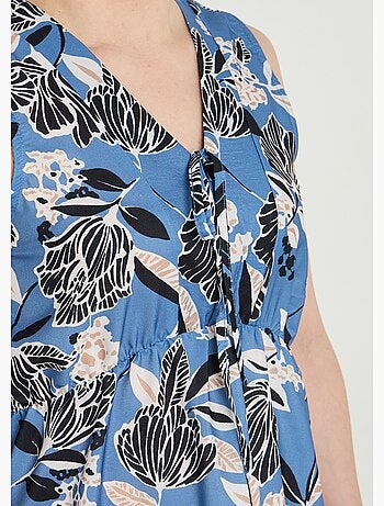 Robe satinée, motif fleurs d'Orient - Afibel