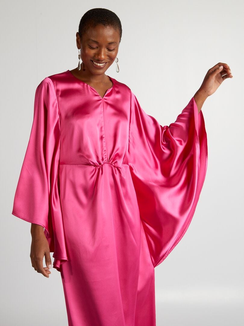 Robe satinée rose hot sale