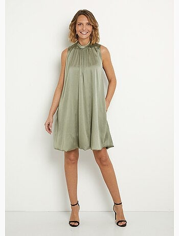 Robe satinée sans manches forme boule - Afibel
