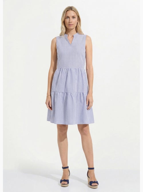 Robe seersucker rayé sans manches volantée - afibel - Kiabi Robe seersucker rayé sans manches volantée - afibel - Kiabi