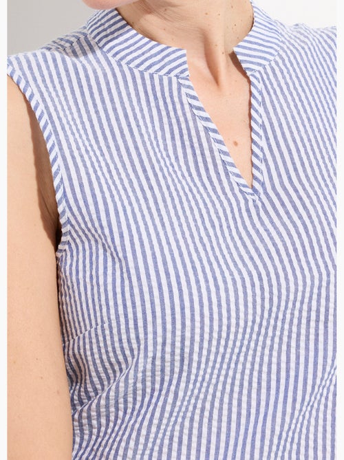 Robe seersucker rayé sans manches volantée - afibel - Kiabi Robe seersucker rayé sans manches volantée - afibel - Kiabi