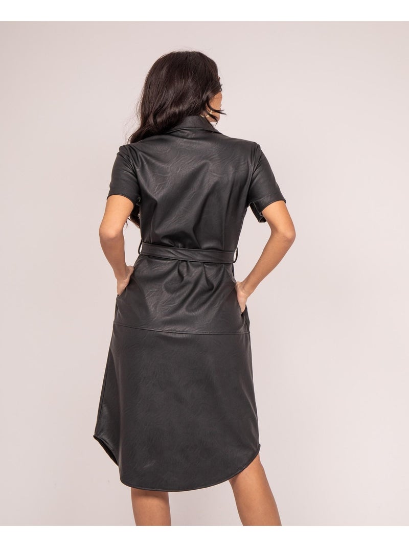 Robe simili cuir IRRLY Noir - Kiabi