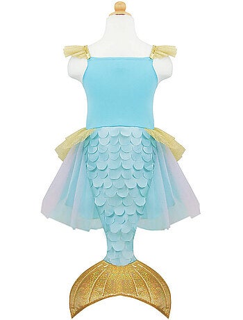 Robe sirene avec queue pastel aqua - 3-4 ans