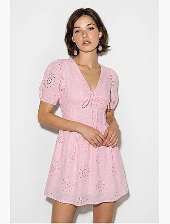 Robe skater courte brodée lucci