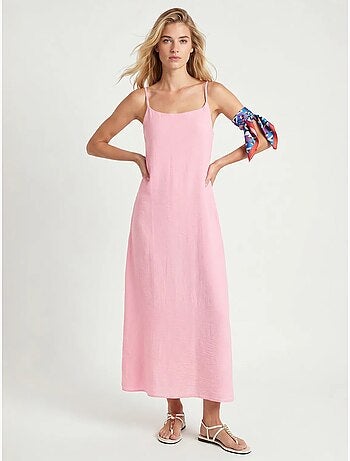 Robe slip midi en popeline de coton istanbul