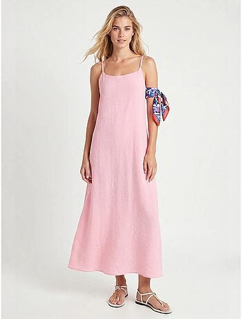 Robe slip midi en popeline de coton istanbul
