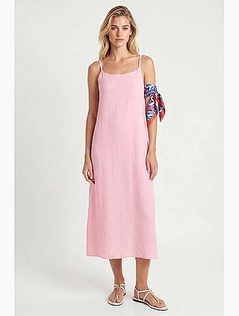 Robe slip midi en popeline de coton istanbul