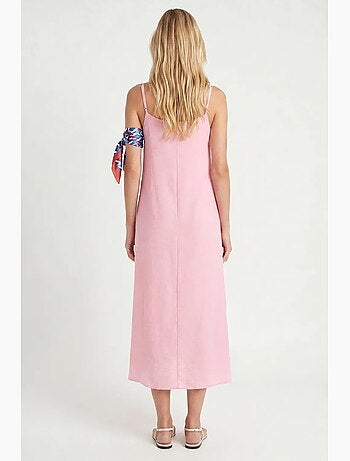 Robe slip midi en popeline de coton istanbul