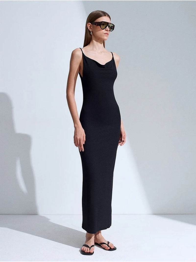 Robe slip midi sans manches dilvin Noir - Kiabi