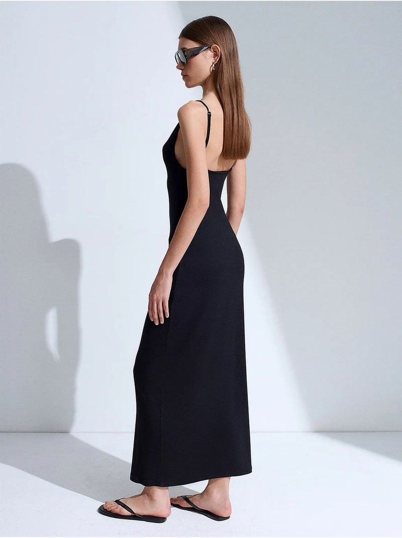 Robe slip midi sans manches dilvin Noir - Kiabi