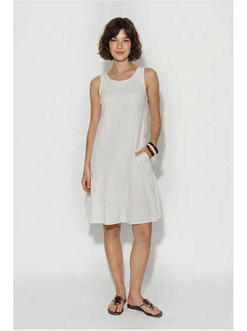 Robe smock mini en mousseline de coton brodée lucci - Kiabi