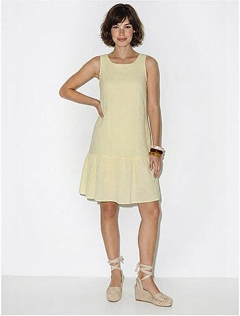 Robe smock mini en mousseline de coton brodée lucci