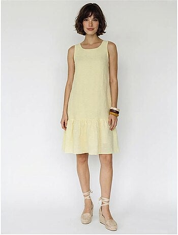 Robe smock mini en mousseline de coton brodée lucci