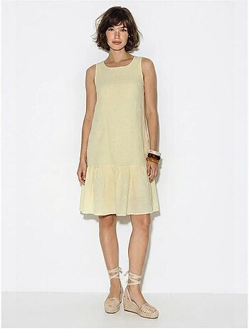 Robe smock mini en mousseline de coton brodée lucci