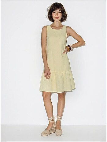 Robe smock mini en mousseline de coton brodée lucci