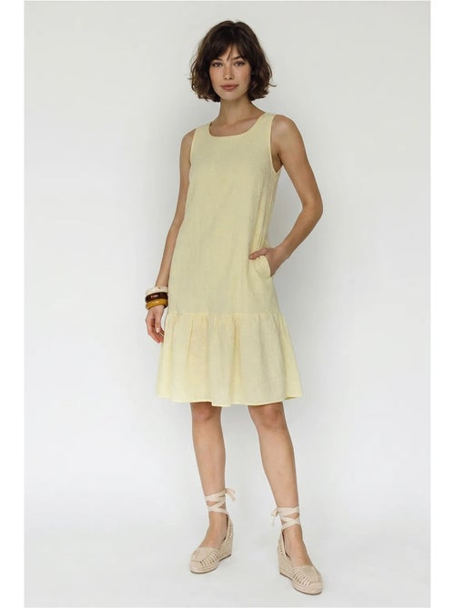 Robe smock mini en mousseline de coton brodée lucci - Kiabi