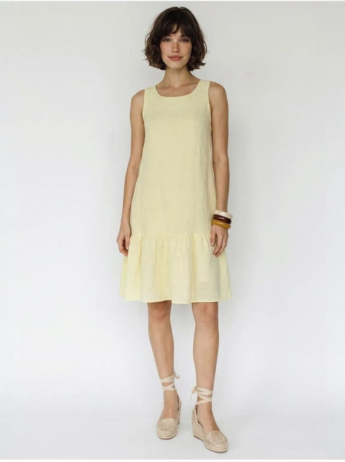 Robe smock mini en mousseline de coton brodée lucci - Kiabi