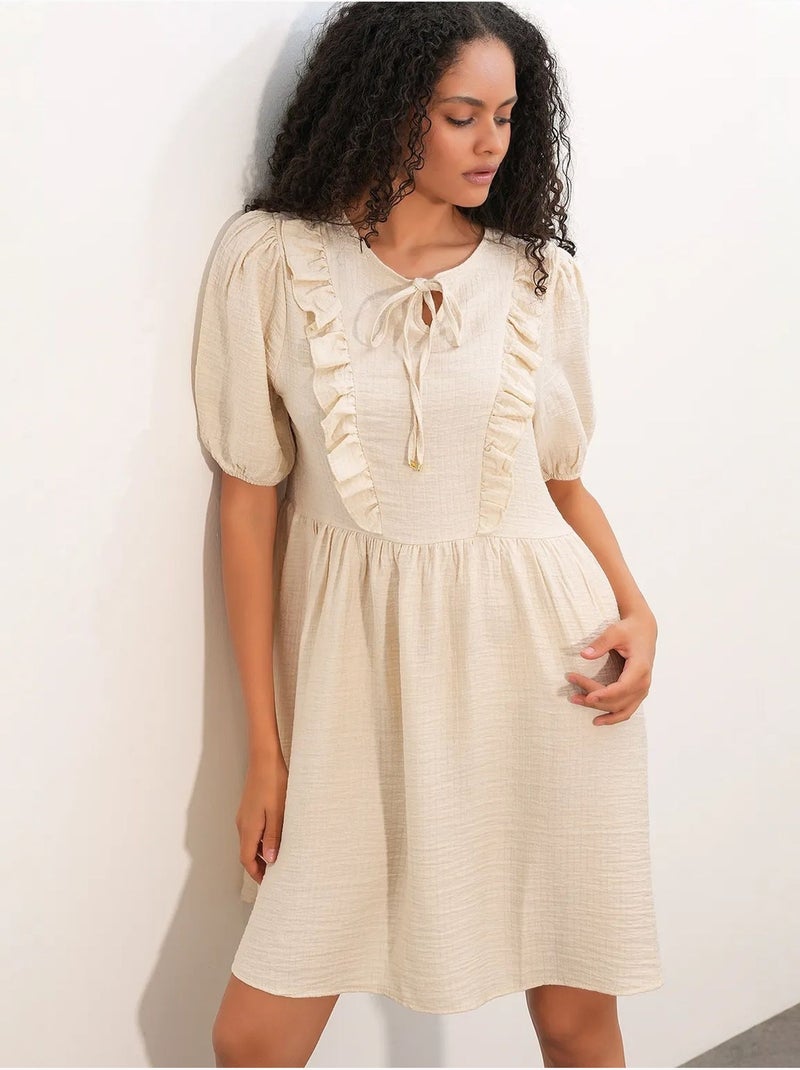 Robe smock mini trapèze femme bdart Crème - Kiabi
