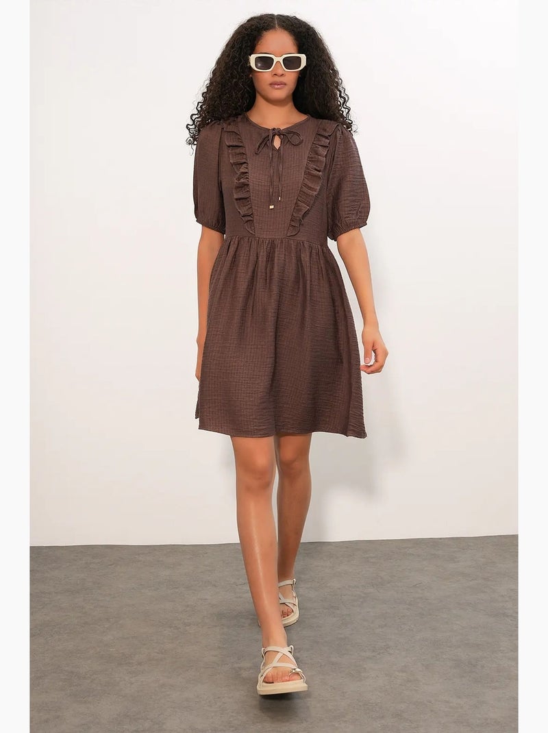 Robe smock mini trapèze femme bdart Marron - Kiabi
