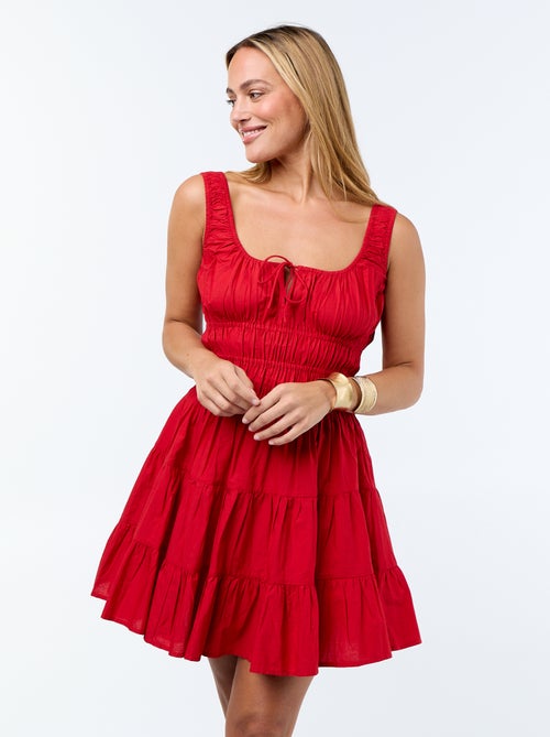 Robe smockée à étages - Kiabi
