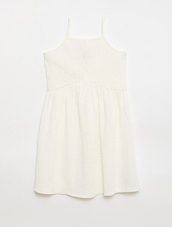 Robe smockée à fines bretelles