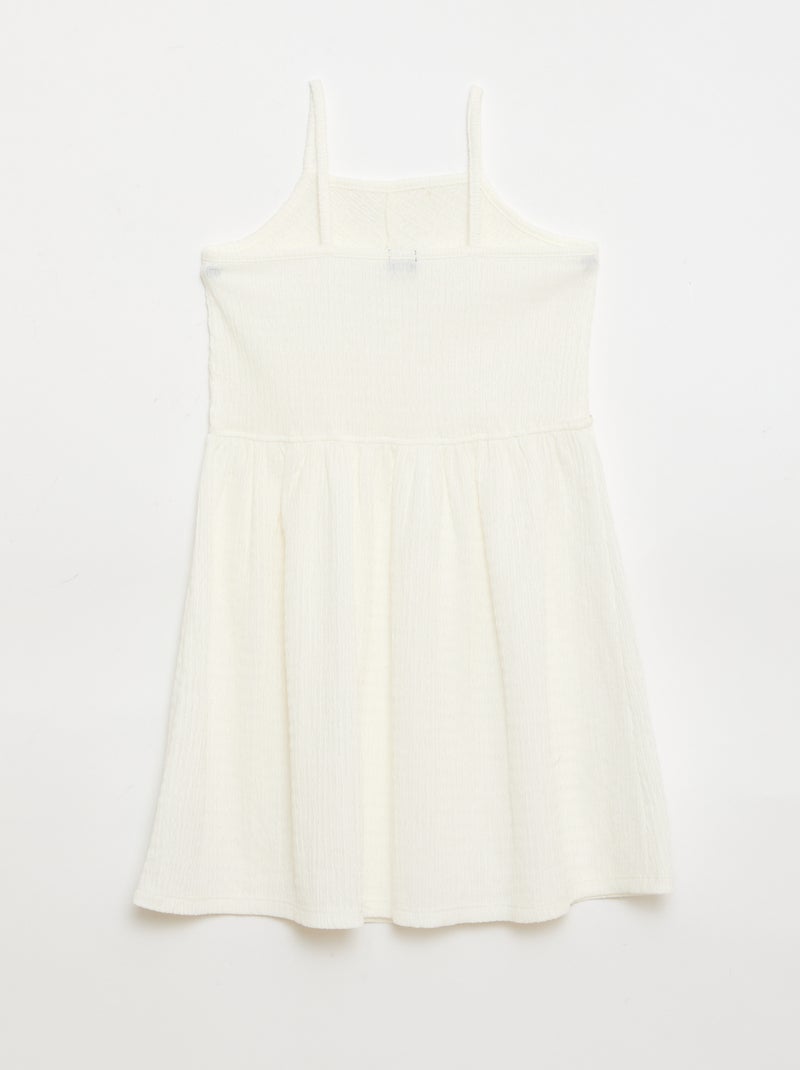 Robe smockée à fines bretelles Blanc - Kiabi