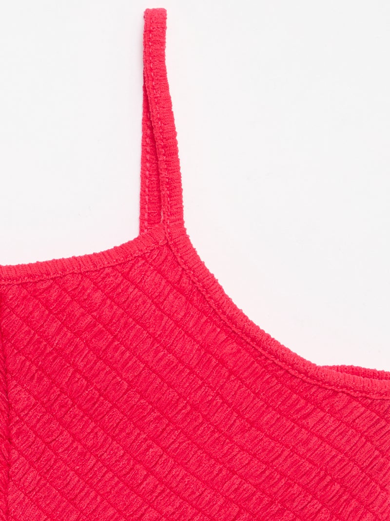 Robe smockée à fines bretelles Rose - Kiabi