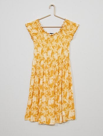 Robe smockée imprimée