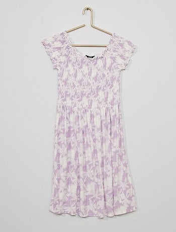 Robe smockée imprimée