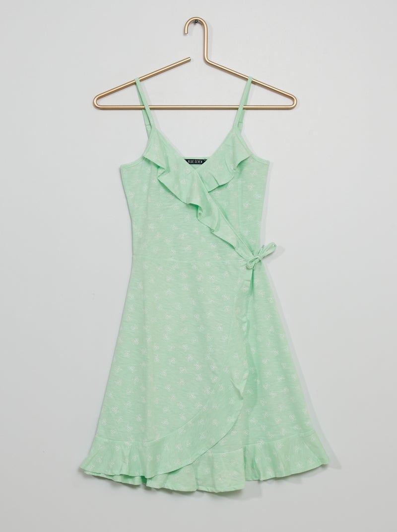 Robe style cache-cœur vert - Kiabi