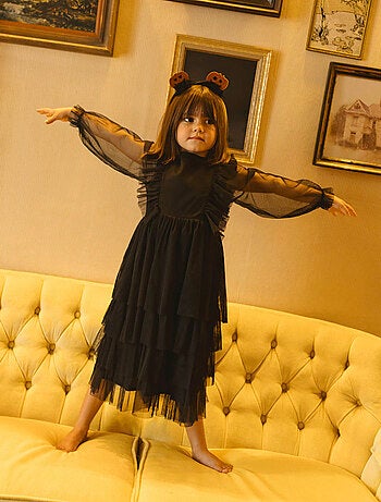 Robe superposée en tulle à volants