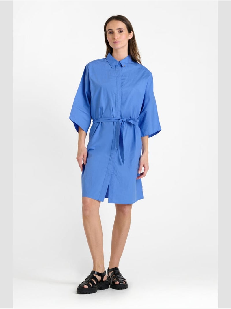Robe suzan evasée, patineuse 'le temps des cerises' Bleu - Kiabi