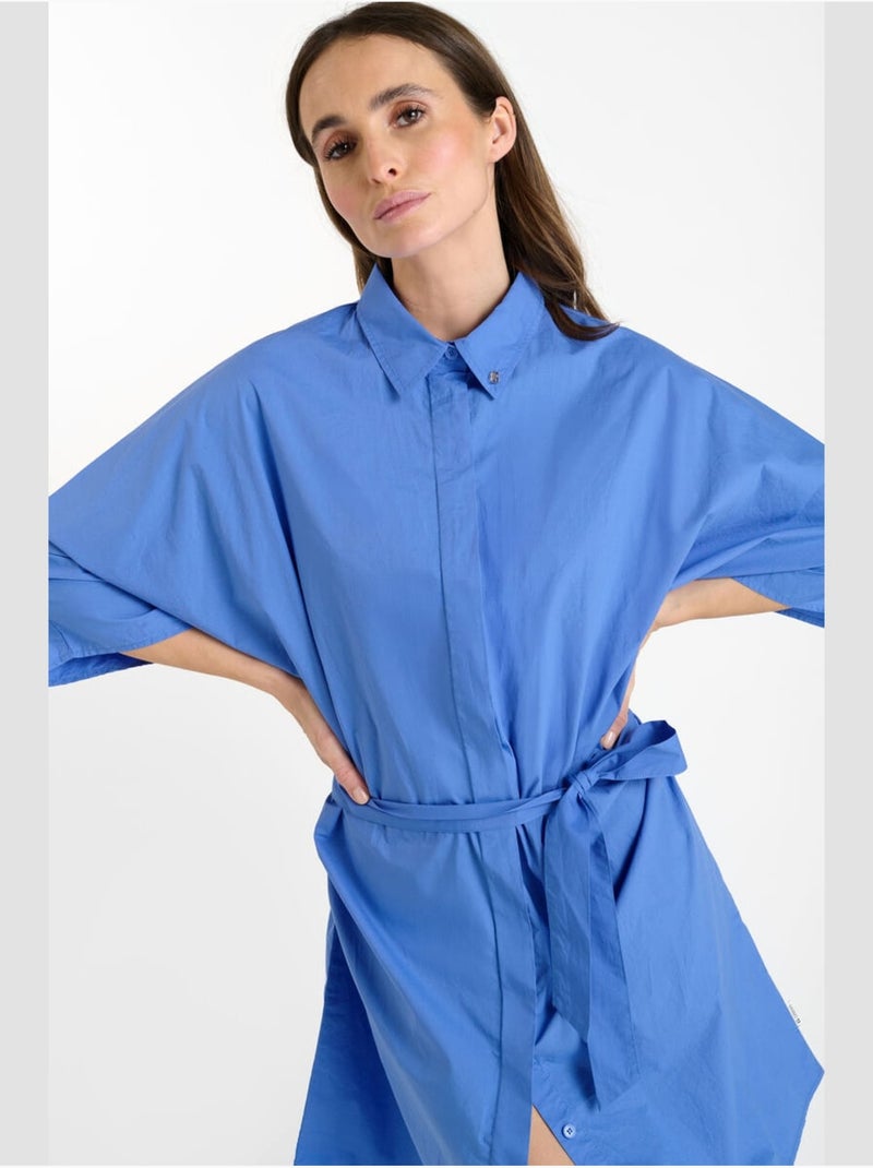 Robe suzan evasée, patineuse 'le temps des cerises' Bleu - Kiabi