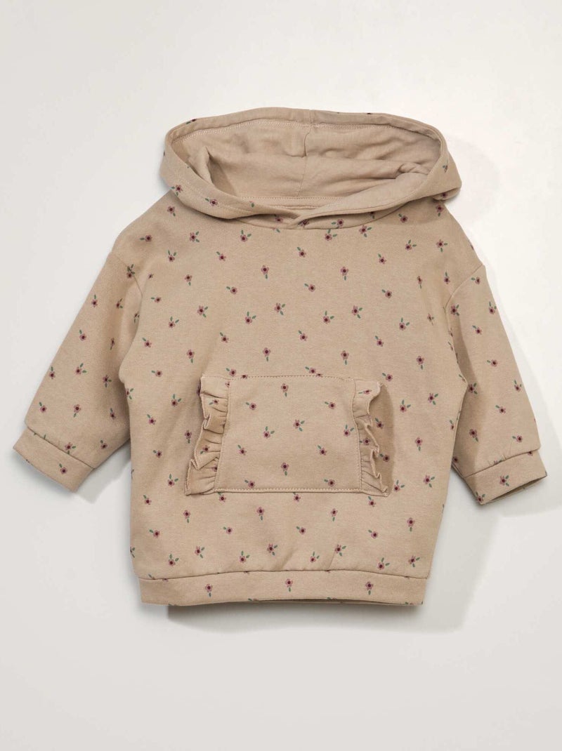 Robe sweat à capuche Beige - Kiabi