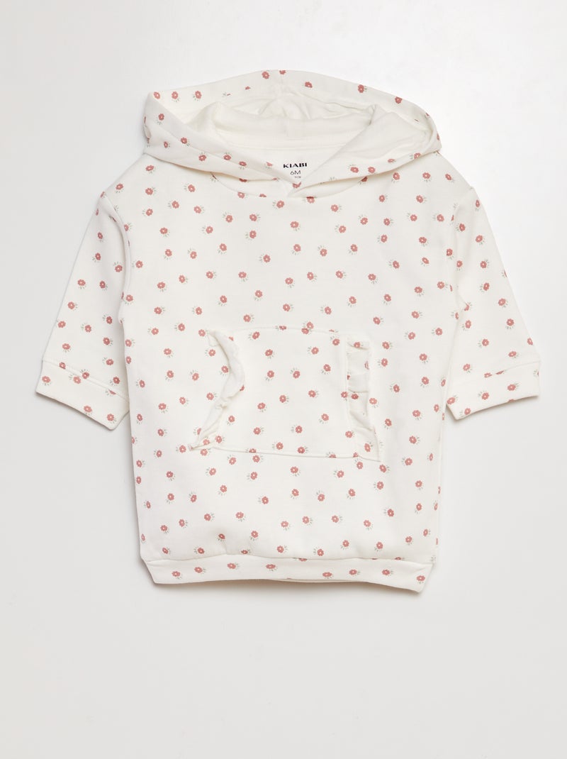 Robe sweat à capuche Blanc - Kiabi