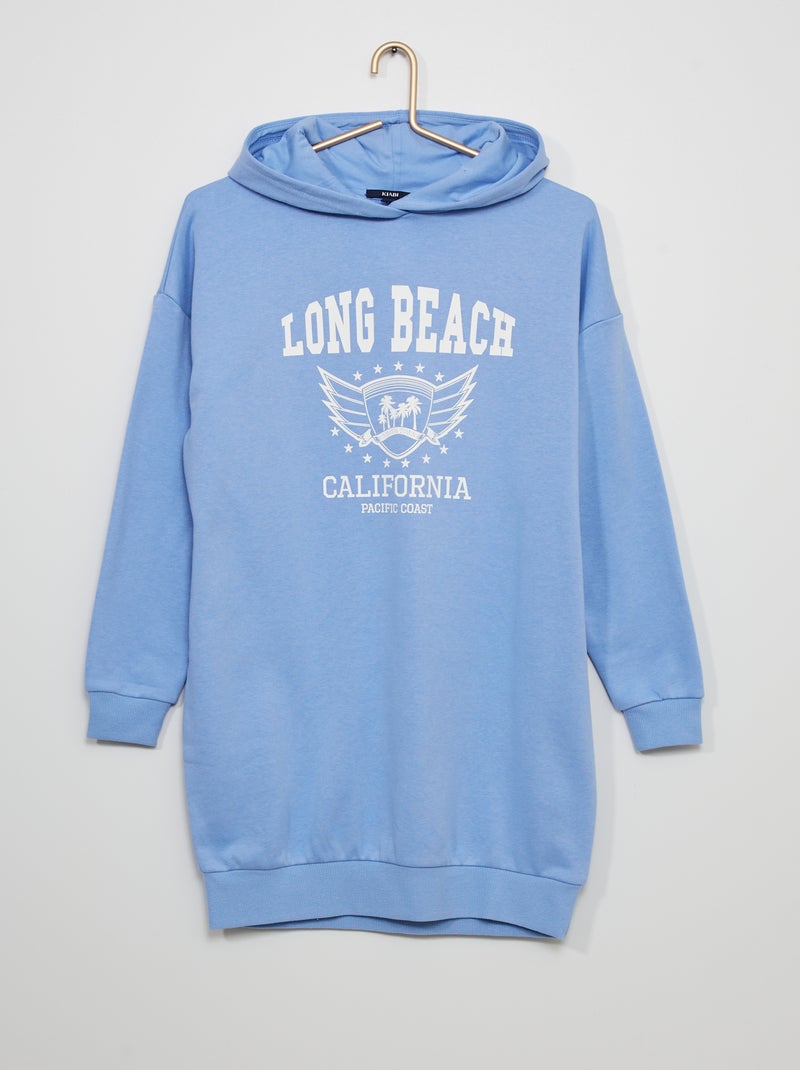 Robe sweat à capuche bleu - Kiabi