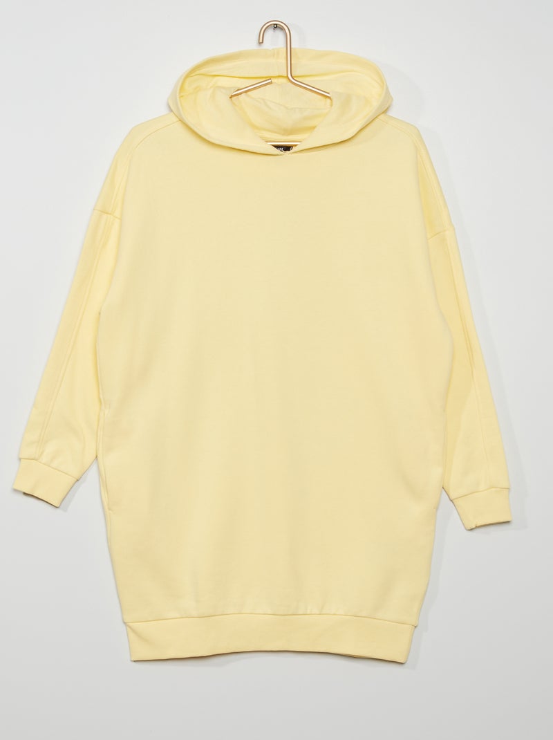 Robe sweat à capuche jaune - Kiabi