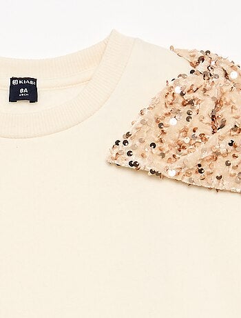 Robe sweat avec jupe en velours à sequins