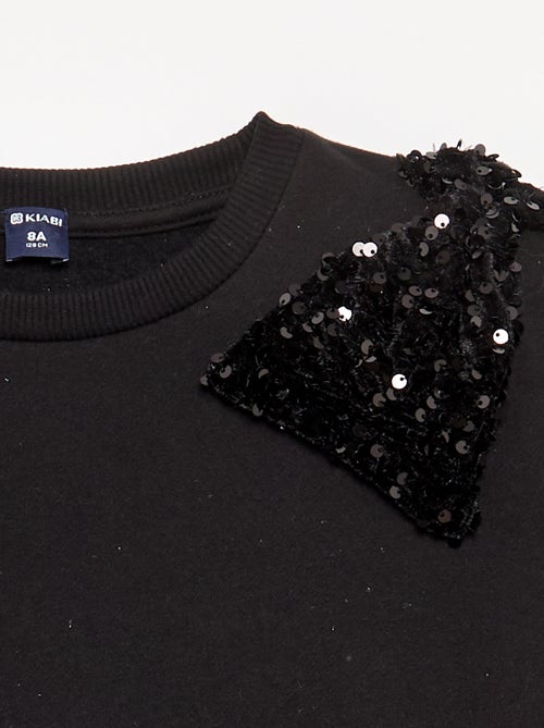 Robe sweat avec jupe en velours à sequins - Kiabi