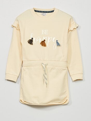 Robe sweat 'Be happy' - Kiabi