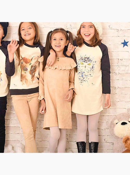 Robe Sweat   Coton  et  Imprimé Chouette  THE OWL - La Faute à Voltaire - Kiabi