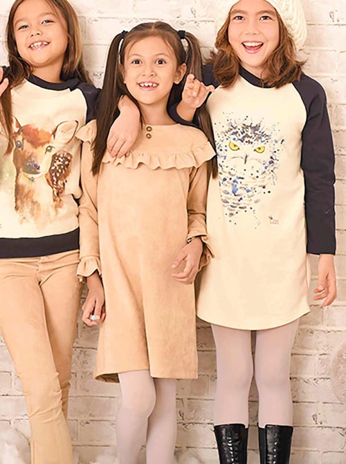 Robe Sweat   Coton  et  Imprimé Chouette  THE OWL - La Faute à Voltaire - Kiabi