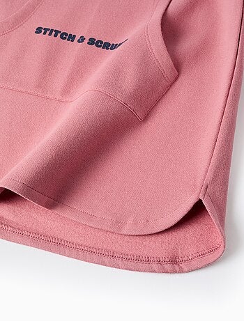 Robe-Sweat en coton polyester peigné avec Capuche Lilo et Stitch