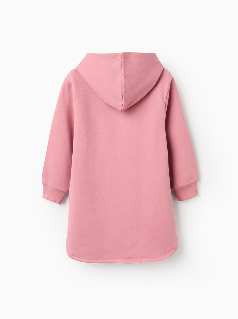 Robe-Sweat en coton polyester peigné avec Capuche Lilo et Stitch Rose - Kiabi