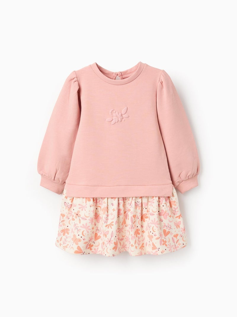 Robe-sweat en coton polyester peigné avec Motif de Papillons Blanc - Kiabi