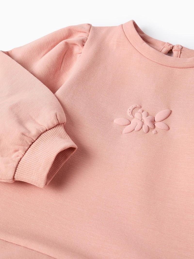 Robe-sweat en coton polyester peigné avec Motif de Papillons Blanc - Kiabi