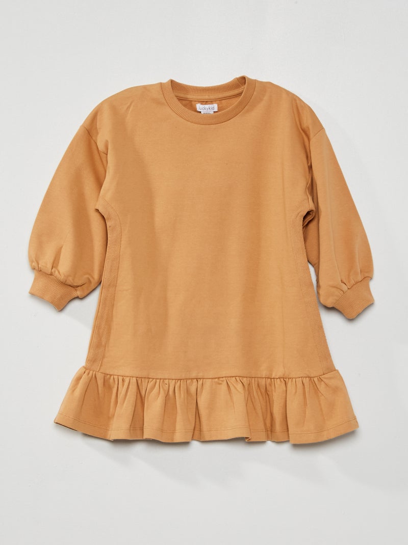 Robe sweat en molleton beige - Kiabi