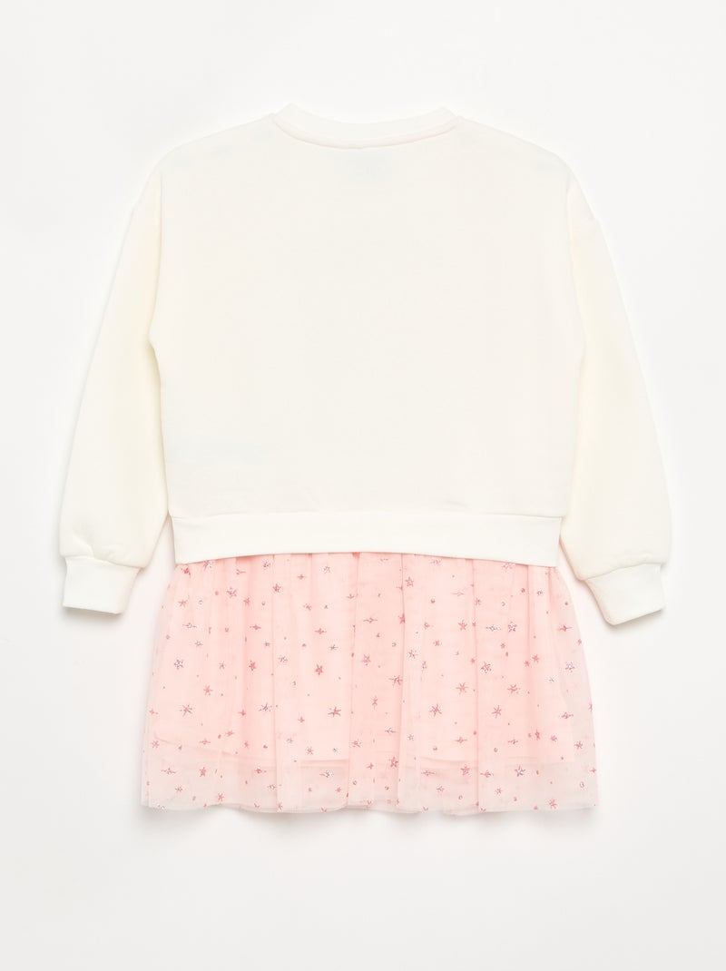 Robe sweat en molleton et tulle 'Gabby et la maison magique' Blanc - Kiabi