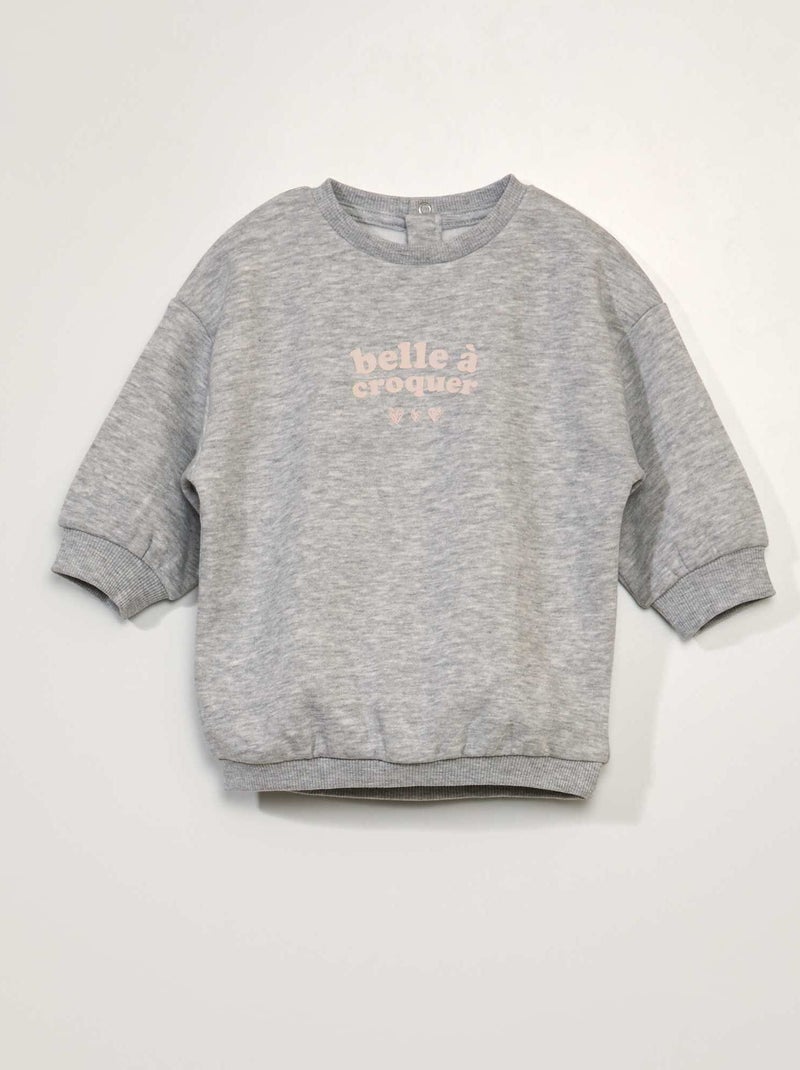 Robe sweat en molleton Gris - Kiabi