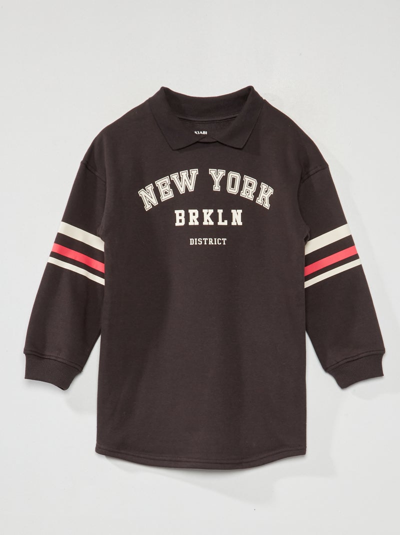 Robe sweat en molleton Noir - Kiabi
